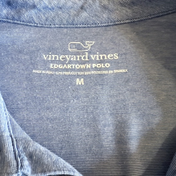 EUC Men's Vineyard Vines Edgartown Blue Polo Shirt Size MEDIUM - Picture 3 of 3